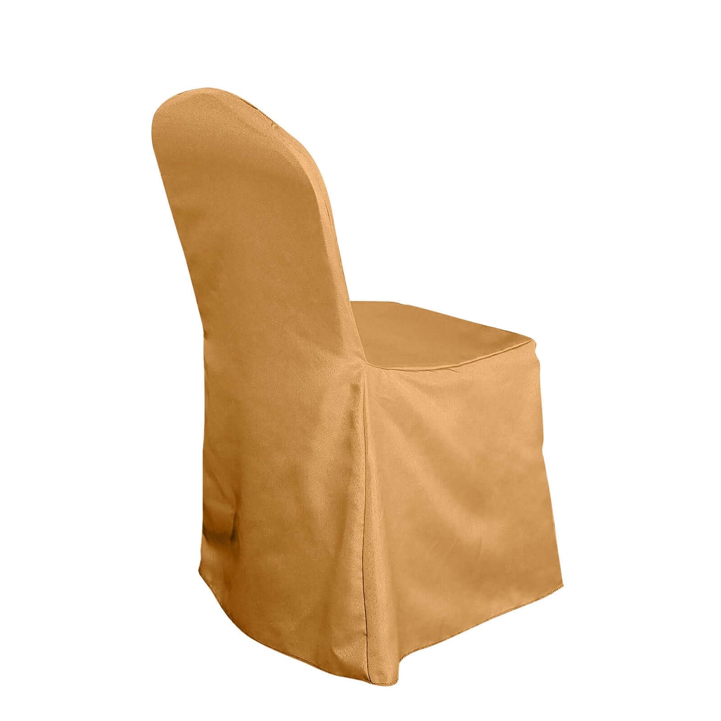 Polyester Slip On Banquet Chair Covers Gold - Stain-Resistant Reusable Durable Fabric