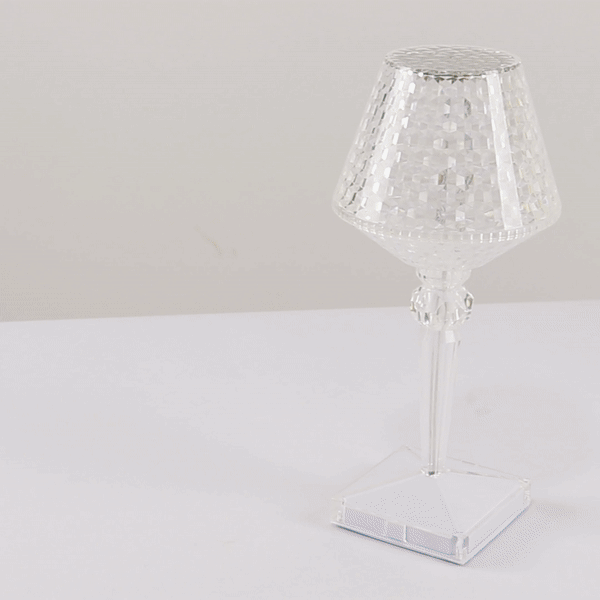 LED Acrylic Table Lamp Cup Shape Design Color Changing - Rechargeable Cordless Touch Control Accent Light 10"