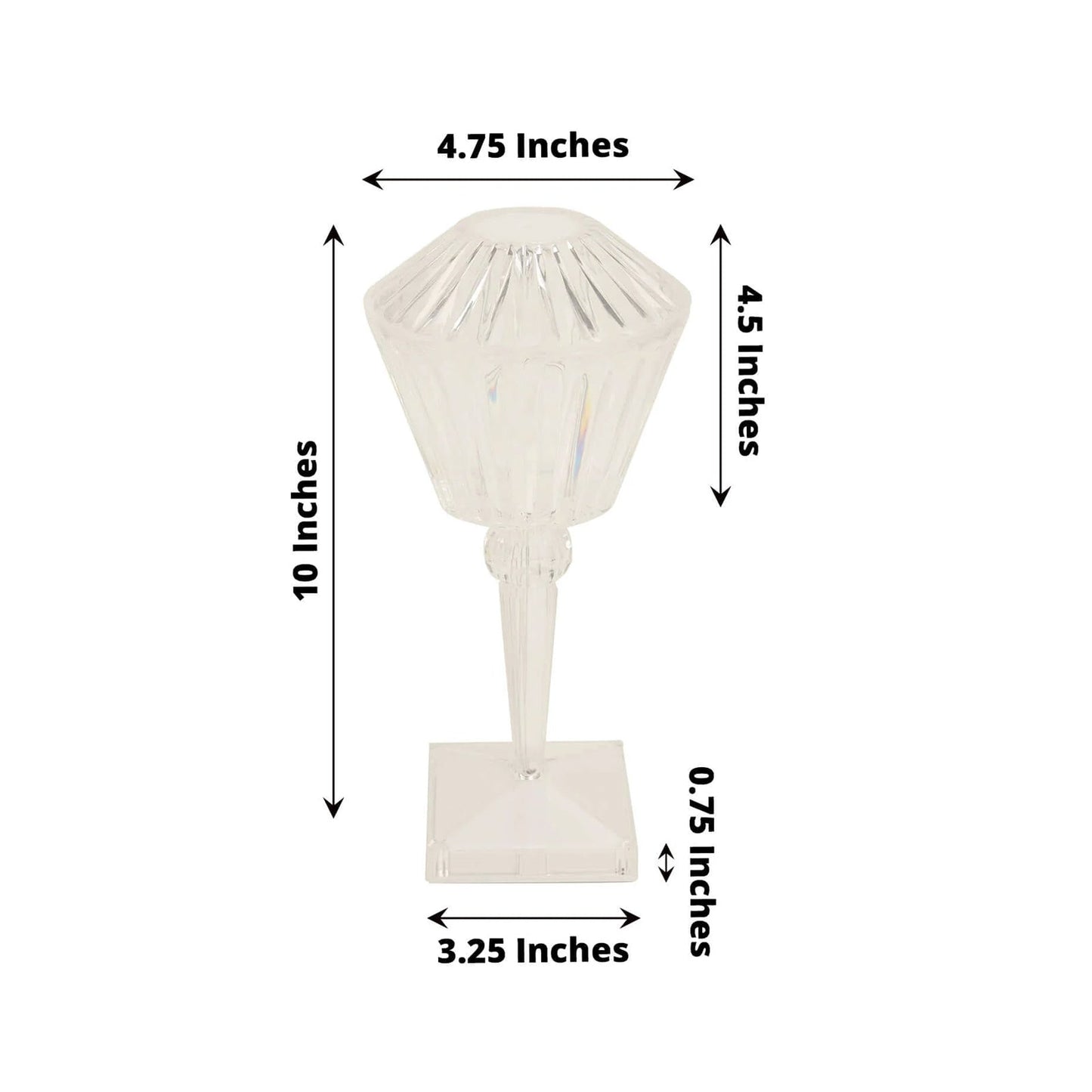 LED Acrylic Table Lamp Prism Design Color Changing - Rechargeable Cordless Touch Control Accent Light 10"