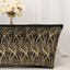 Sequin Stretch Spandex 72"x30" Rectangle Tablecloth Black/Gold Wave Embroidered Design Four-Way Stretch Shimmering Table Cover for Luxe Event Decor