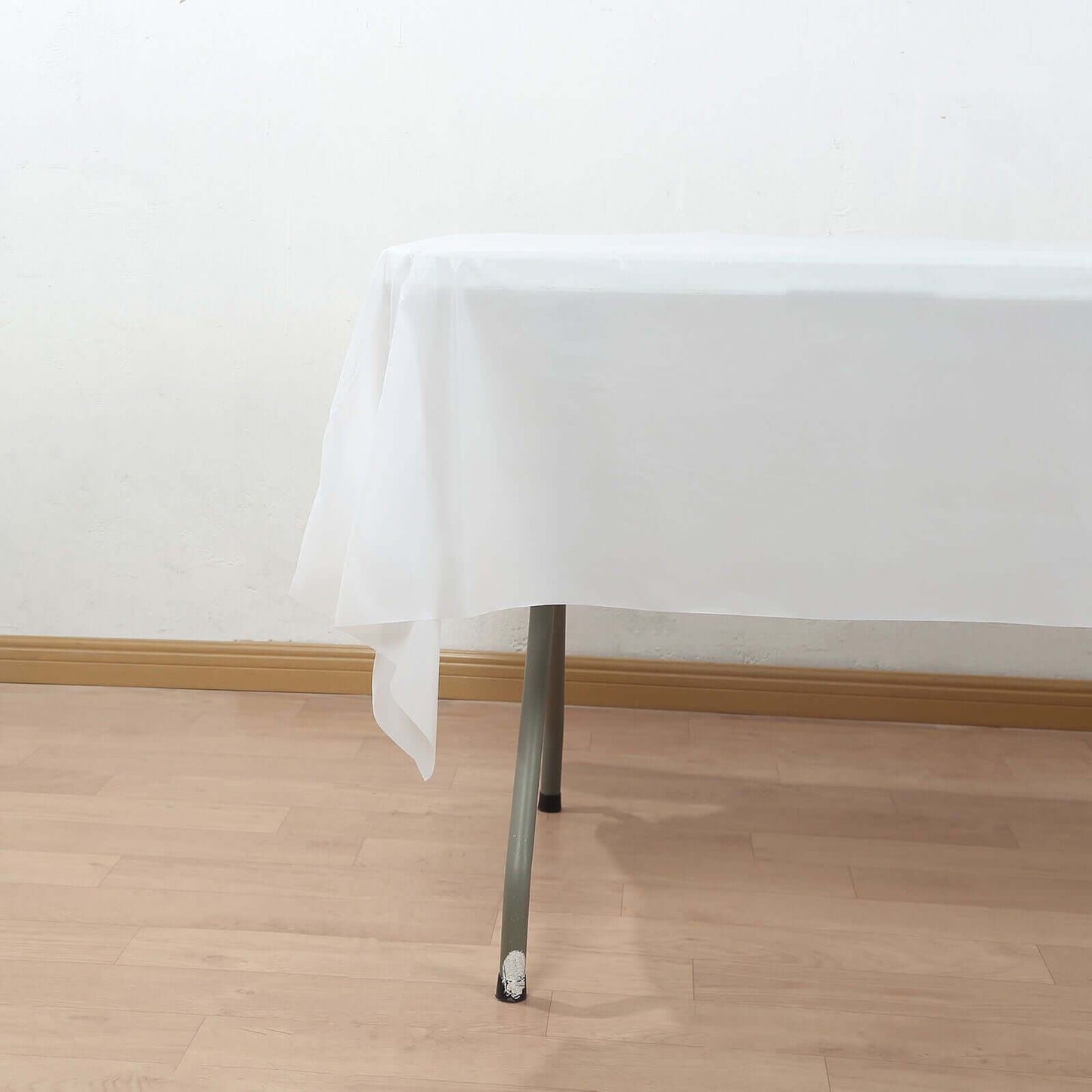 Plastic Table Cover Roll White with Slide Cutter - Customizable Disposable Tablecloth Roll 54"x300ft