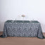Tulle 90"x156" Rectangle Tablecloth Hunter Emerald Green - Sequin Leaf Embroidered Table Cover