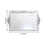 2-Pack Acrylic Rectangle Serving Trays 14"x10" in White Wash with Embossed Handles, Antique Decorative Dinner Party Food Platters