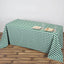 Polyester 90"x132" Rectangle Tablecloth White/Green - Seamless Checkered Buffalo Plaid Table Cover