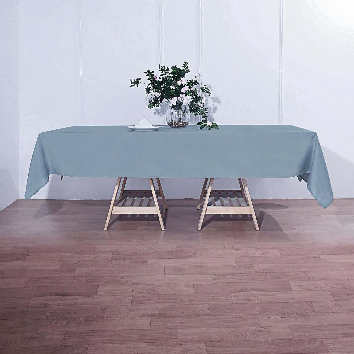 Polyester 60"x102" Rectangle Tablecloth Dusty Blue - Durable and Stylish Table Cover