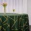 Polyester 120" Round Tablecloth Hunter Emerald Green with Gold Foil Geometric Pattern Wrinkle-Resistant Seamless Table Cover