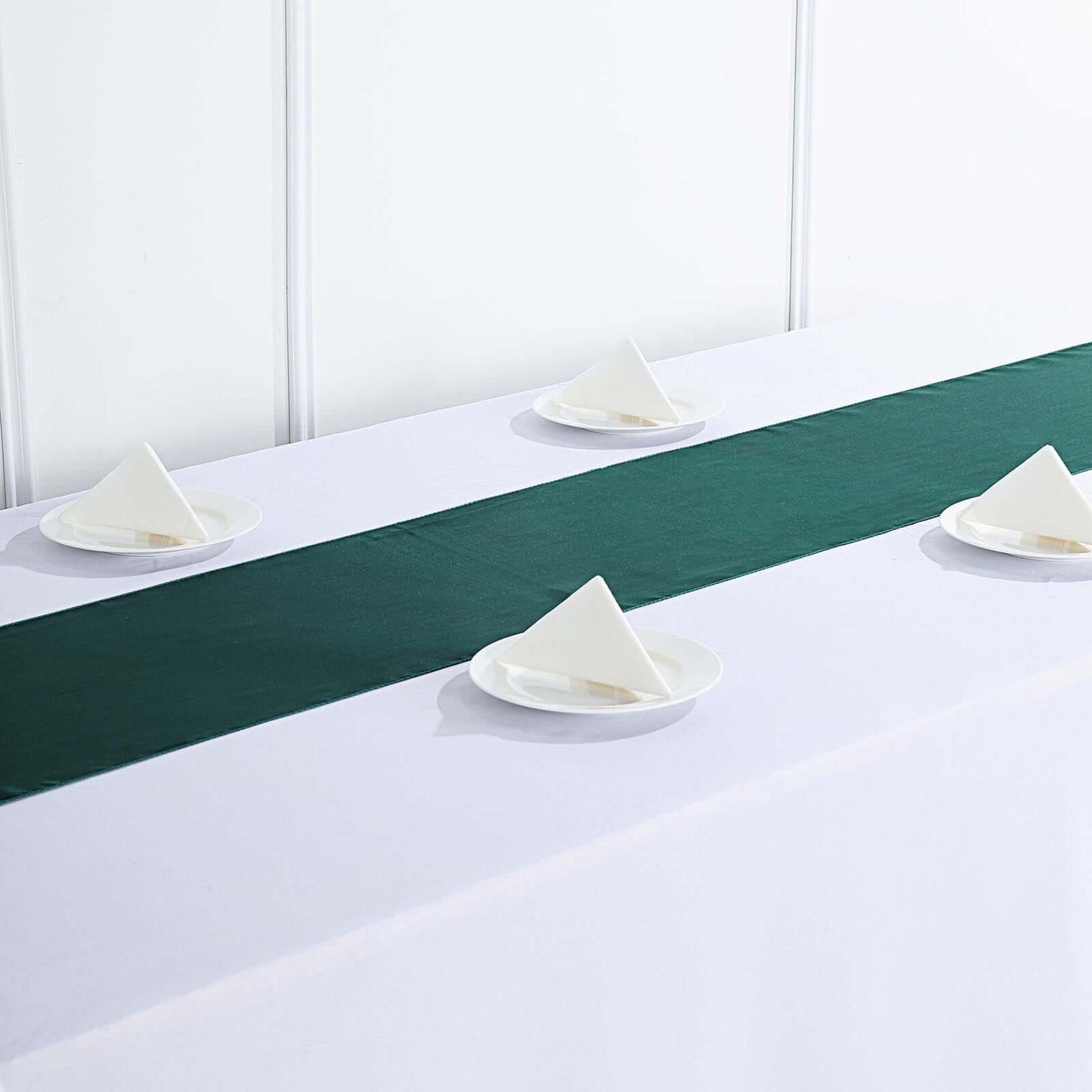 Satin 12"x108" Table Runner Hunter Emerald Green - Stylish Table Linen