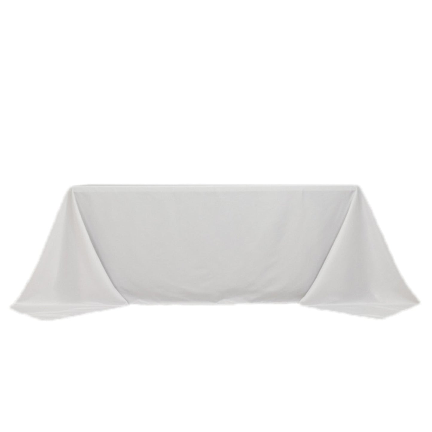 Fire Retardant Premium Polyester 90"x132" Rectangular Tablecloth White - Stylish High-Performance Seamless Table Cover for Large Gatherings