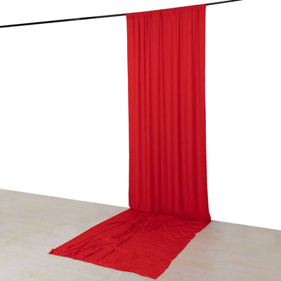 Red 4-Way Stretch Spandex Event Curtain Drapes Wrinkle Free Backdrop Event Panel with Rod Pockets - 5ftx16ft - Backdrops
