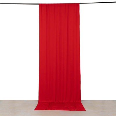 Red 4-Way Stretch Spandex Event Curtain Drapes Wrinkle Free Backdrop Event Panel with Rod Pockets - 5ftx12ft - Backdrops