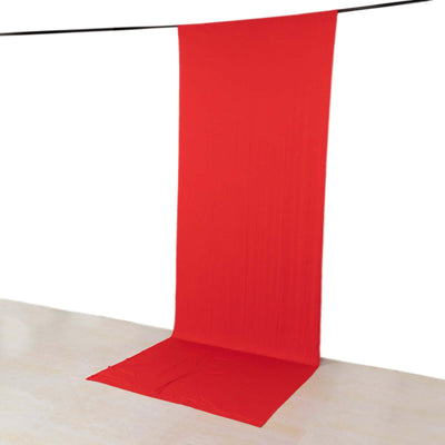 Red 4-Way Stretch Spandex Event Curtain Drapes Wrinkle Free Backdrop Event Panel with Rod Pockets - 5ftx14ft - Backdrops