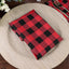 5 Pack Polyester 15"x15" Napkins Black/Red Buffalo Plaid Gingham Style Cloth Napkins