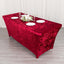Crushed Velvet Fitted Rectangular 6ft Table Cover Red - Wrinkle-Free Stretchy Tablecloth