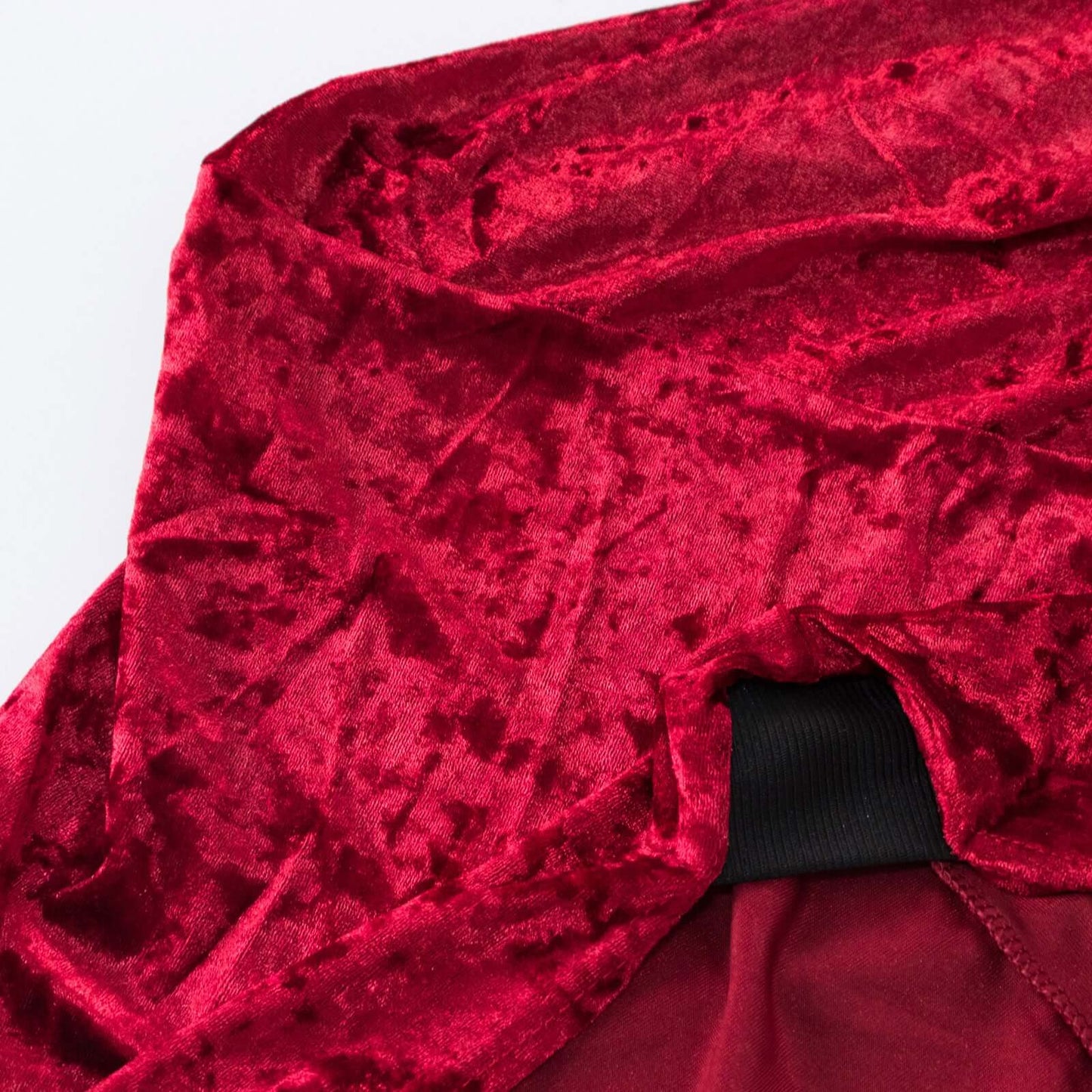 Crushed Velvet Fitted Rectangular 6ft Table Cover Red - Wrinkle-Free Stretchy Tablecloth