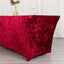Crushed Velvet Fitted Rectangular 6ft Table Cover Red - Wrinkle-Free Stretchy Tablecloth