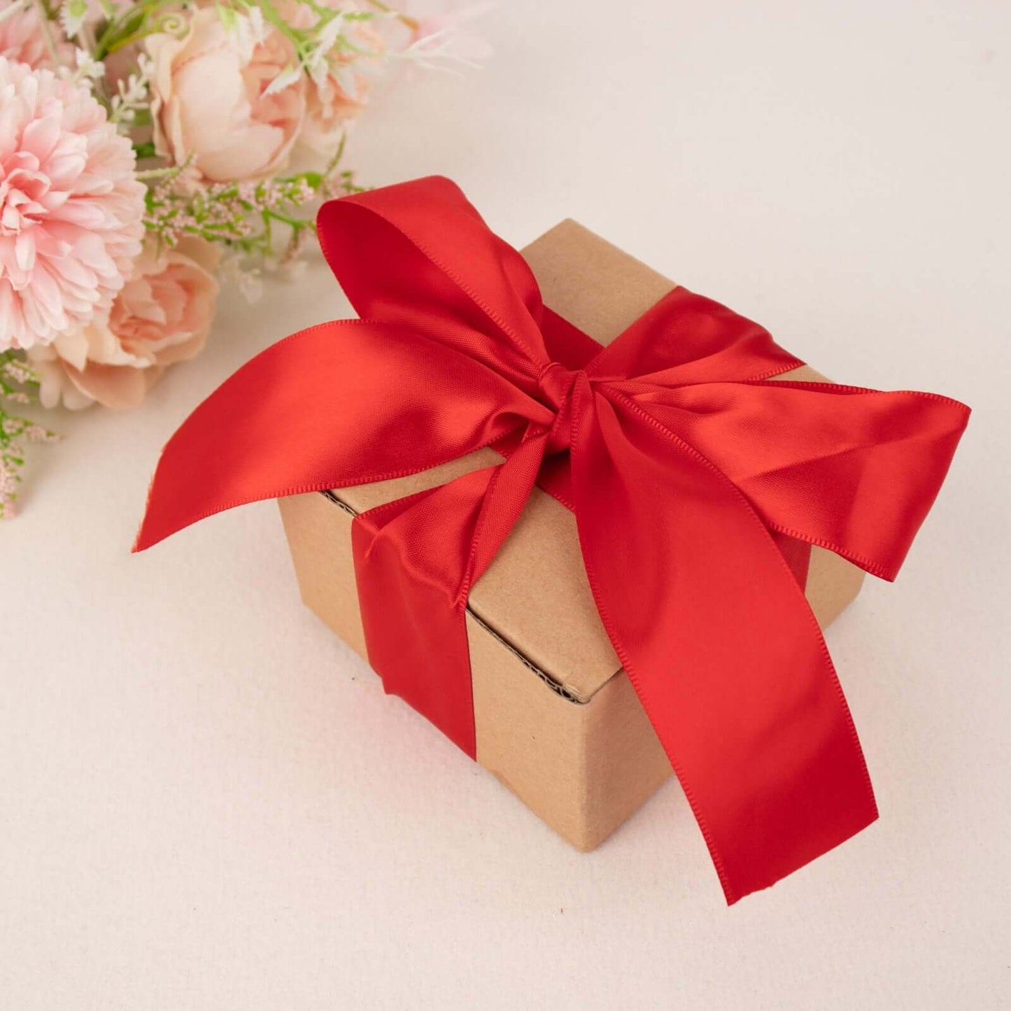 50 Yards 1.5" Red Single Face Decorative Satin Ribbon