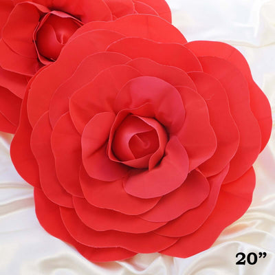 2 Pack 20" Large Red Real Touch Artificial Foam DIY Craft Roses