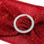 5 Pack Chair Sashes Shimmer Tinsel Spandex 5"x12" with Silver Rhinestone Buckles Red - Stylish Chair Bands