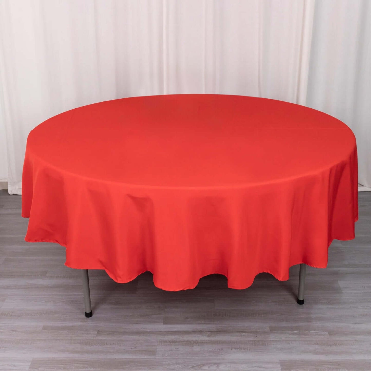 Premium Polyester 90" Round Tablecloth Red - Stain and Wrinkle-Resistant Design with 220GSM Thickness Table Cover