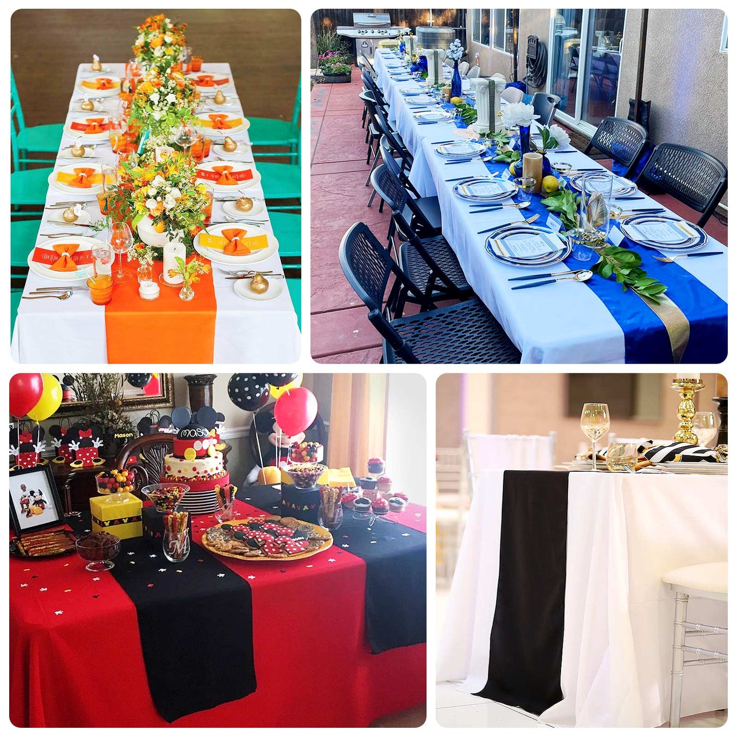 Scuba Polyester 12"x108" Table Runner Red - Wrinkle-Free Table Linen