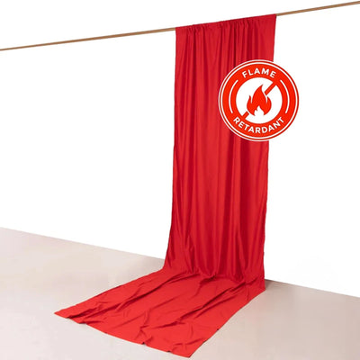 Red Scuba Polyester Event Curtain Drapes Durable Flame Resistant Backdrop Event Panel Wrinkle Free with Rod Pockets
