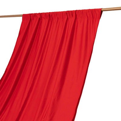 Red Scuba Polyester Event Curtain Drapes Durable Flame Resistant Backdrop Event Panel Wrinkle Free with Rod Pockets
