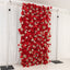 8ftx4ft Roll Up Artificial Flower Wall Panel Backdrop with Red Silk Roses & Baby's Breath