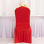 Spandex Chair Cover with Ruffle Pleated Skirt for Banquet Chairs Red - 1-Piece Stretch Fitted Slipcover