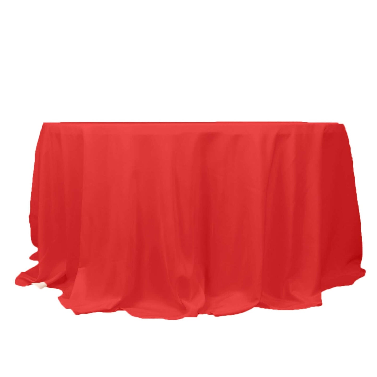 Premium Polyester 132" Round Tablecloth Red - Seamless 220GSM Wrinkle-Resistant Table Cover