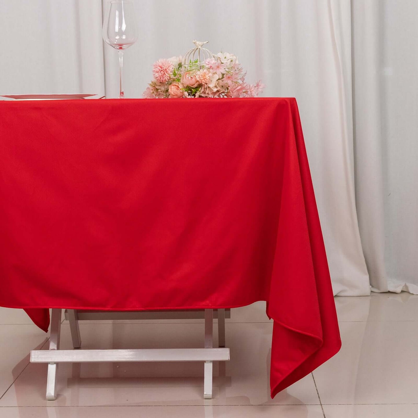 Scuba Square 70"x70" Tablecloth Red - Wrinkle Free & Stain Resistant Table Cover