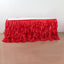 Taffeta 17ft Table Skirt Red - Cascading Curly Willow Style Table Cover