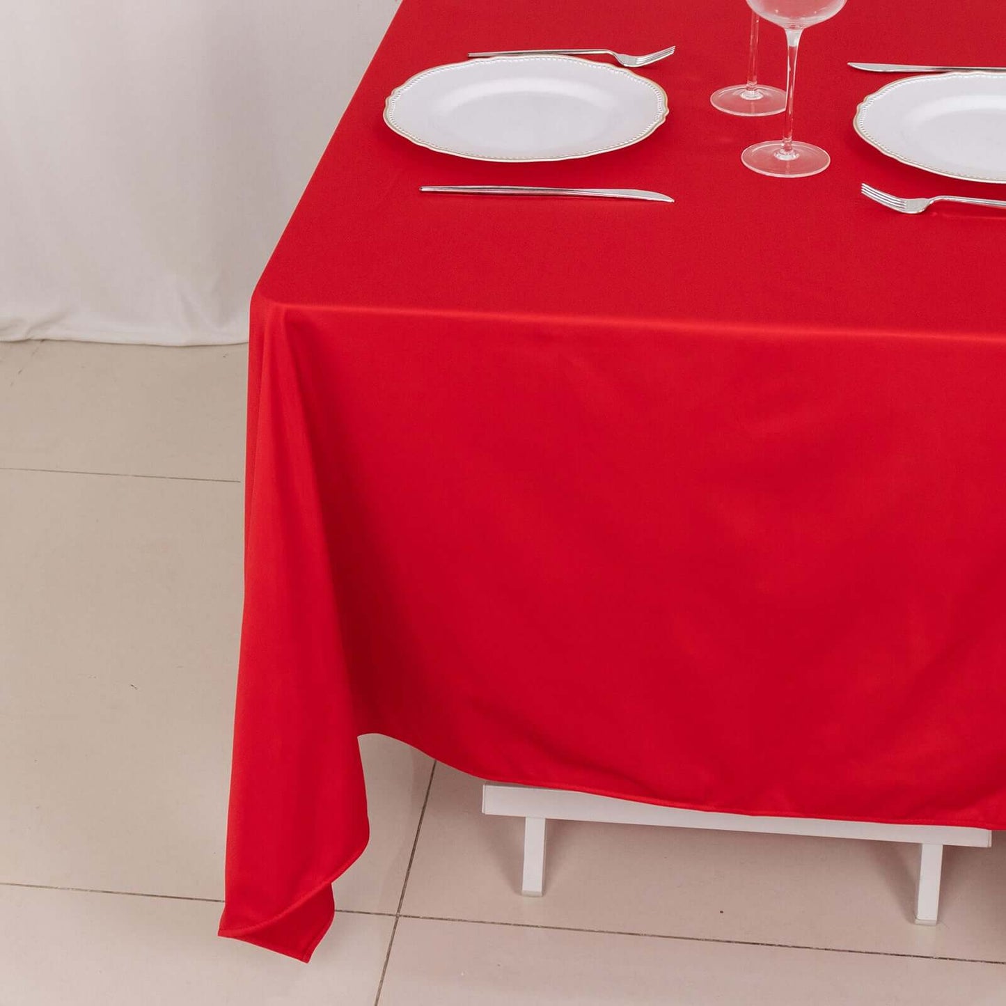 Scuba Square 70"x70" Tablecloth Red - Wrinkle Free & Stain Resistant Table Cover