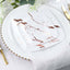 10-Pack Plastic 8" Square Dessert Plates in White with Rose Gold Marble Design - Disposable Appetizer Salad Party Plates