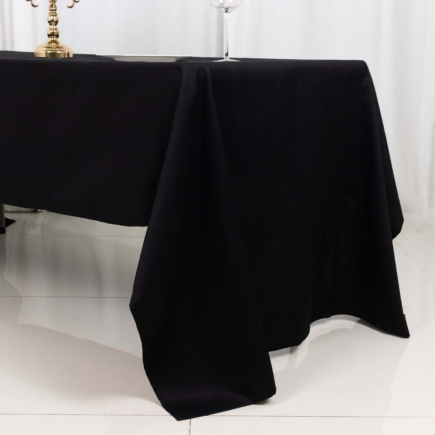 100% Cotton 60"x126" Rectangle Tablecloth Black Linen - Sophisticated, Soft & Breathable Table Cover