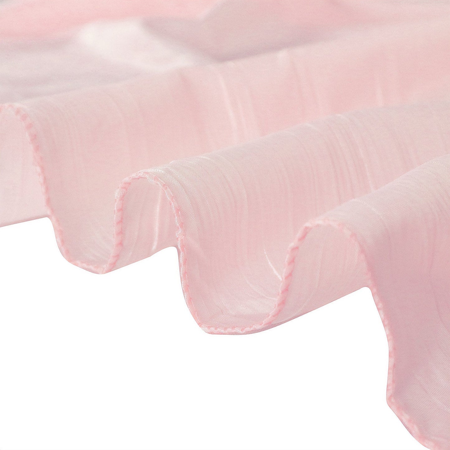 Taffeta 72"x72" Table Overlay Square Tablecloth Blush - Accordion Crinkle Table Cover