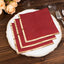 50-Pack Paper Beverage Napkins with Gold Foil Edge Burgundy - Disposable 2 Ply Cocktail Napkins for Events 6.5"x6.5"