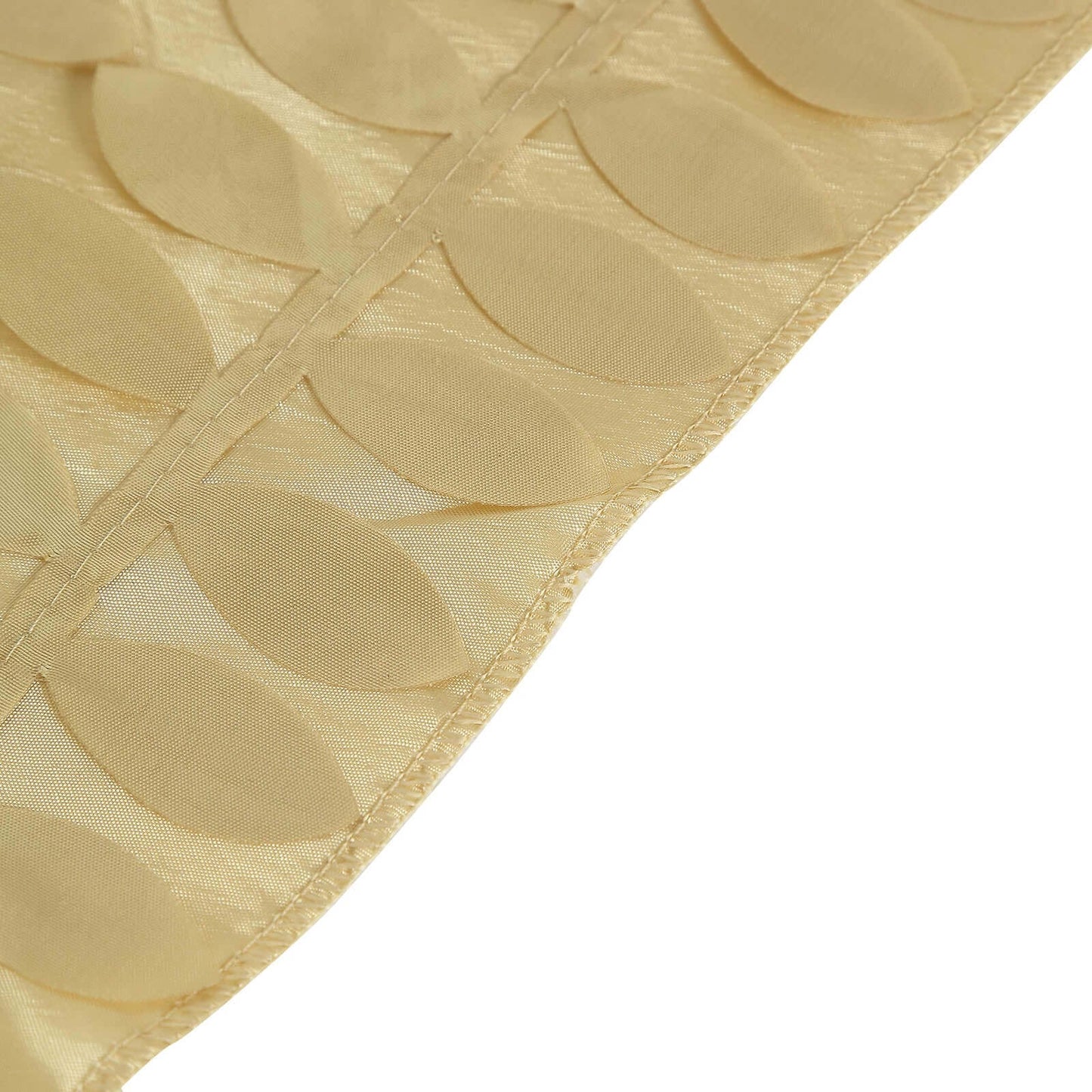 Taffeta 90"x132" Rectangle Tablecloth Champagne | 3D Leaf Petal Design Seamless Table Cover