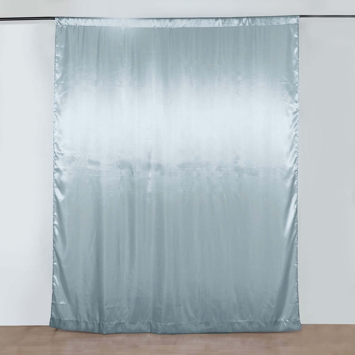 8ftx10ft Dusty Blue Satin Event Curtain Drapes, Backdrop Event Panel