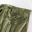 Satin 14ft Table Skirt Dusty Sage Green - Pleated Double Drape Table Cover