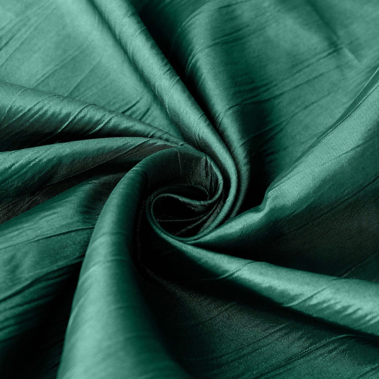 Taffeta 90"x90" Table Overlay Square Tablecloth Hunter Emerald Green - Accordion Crinkle Table Cover