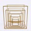 2-Pack Metal Flower Stands Gold Geometric Wedding Centerpieces Square Frame - Durable Display 12"