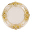 6-Pack Plastic Round Charger Plates 13" in Clear with Gold Florentine Embossed Rim, Exquisite Dinner Serving Plates