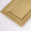 4-Pack Plastic 14" Rectangle Serving Trays Gold with Lace Rim - Chic Decorative Table Tray Platters for Buffets Banquets Dinner Parties