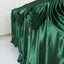 Satin 14ft Table Skirt Hunter Emerald Green - Pleated Double Drape Table Cover