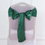 5 Pack Satin Chair Sashes Hunter Emerald Green - Durable Chair Bows with Shiny Finish 6"x106"