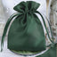 12 Pack 5"x7" Hunter Emerald Green Satin Wedding Party Favor Bags, Drawstring Pouch Gift Bags