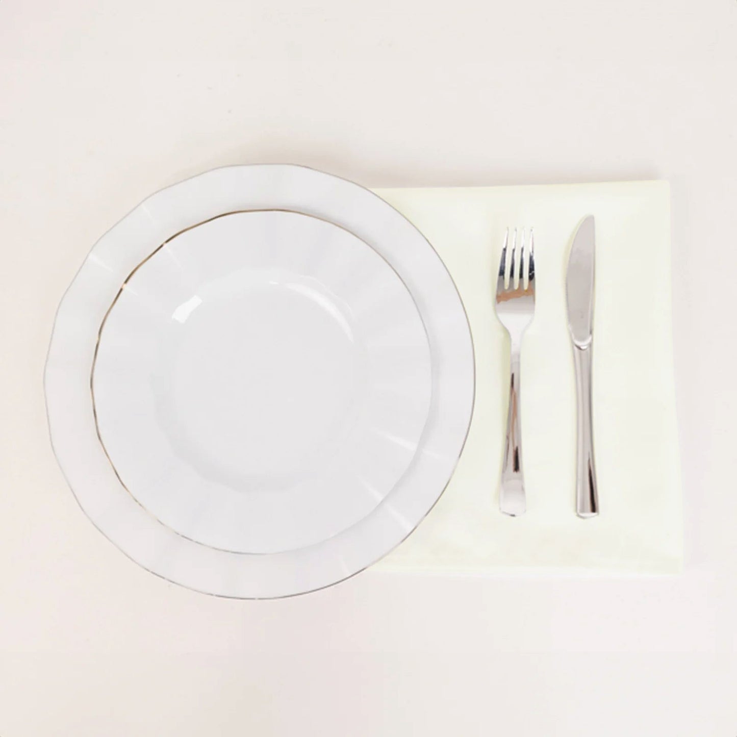 5 Pack Cotton Blend 20"x20" Napkins Ivory - Wrinkle-Resistant & Washable Dinner Napkins