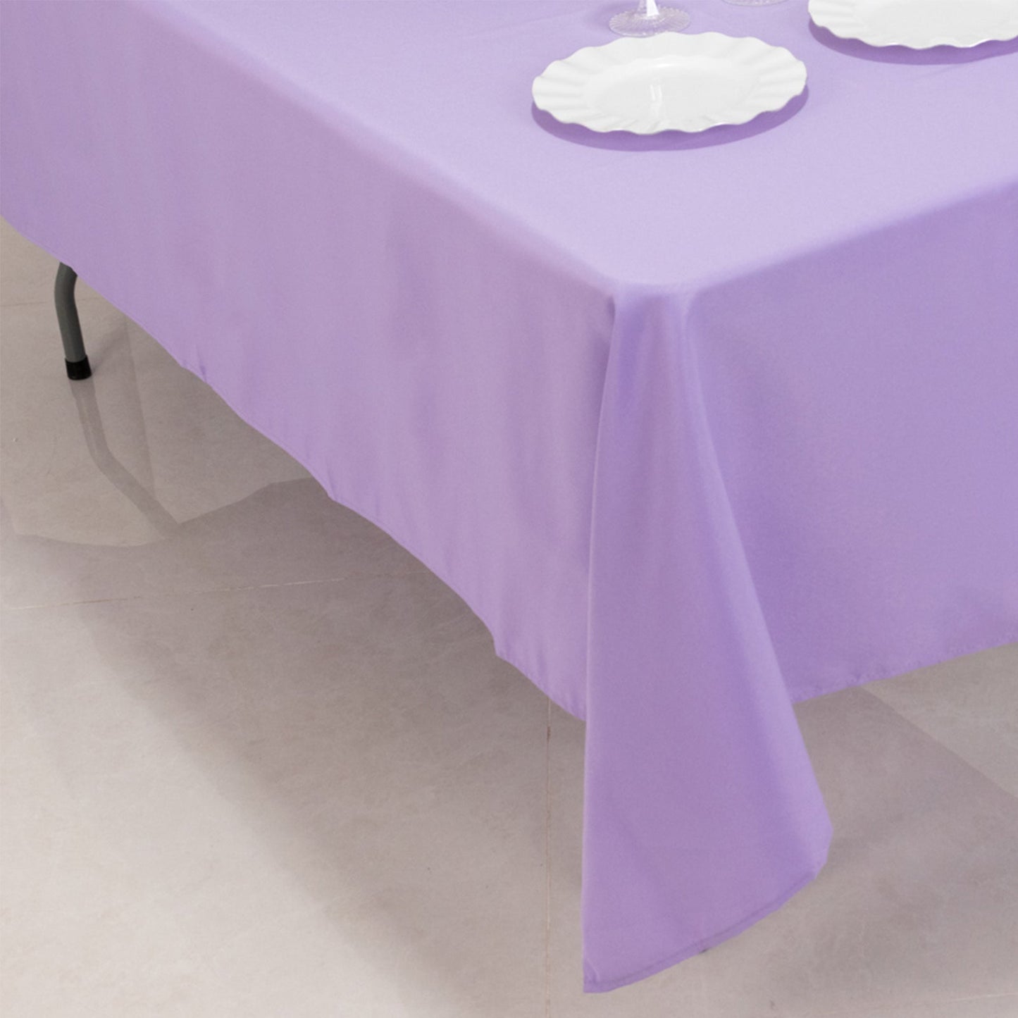 Premium Polyester 60"x102" Rectangle Tablecloth Lavender Lilac - Durable 220GSM Wrinkle-Resistant Table Cover