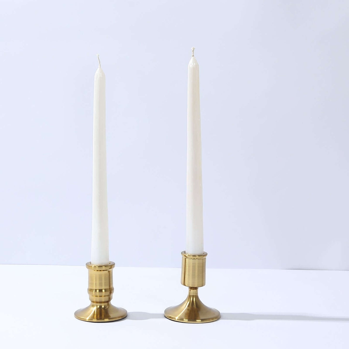 Set of 4 Metal Taper Candle Holders Vintage Gold with Sturdy Round Base - Traditional Pillar Candlestick Holders 2.5", 3"