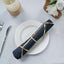 5 Pack Polyester 20"x20" Napkins Navy Blue with Gold Geometric Foil Pattern - Modern Reusable Dinner Napkins